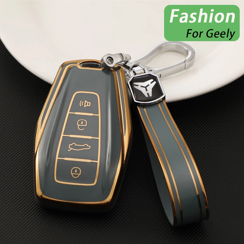 

TPU Car Remote Key Case Cover Shell for Geely Coolray 2019 - 2020 Atlas Boyue NL3 Emgrand X7 EX7 SUV GT GC9 Borui Accessories