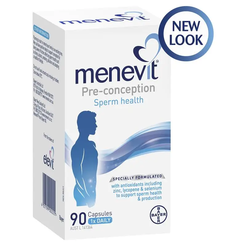 Australia Elevit for Men Menevit Pre-conception Sperm Health 90Capsules Men Male Fertility Multivitamins Supplement