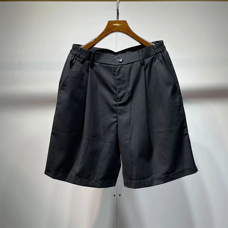 

Men's Harajuku Style Solid Color Simple And Versatile Shorts, Dark Color In Summer, Loose, Thin And Slightly Broken Casual Short