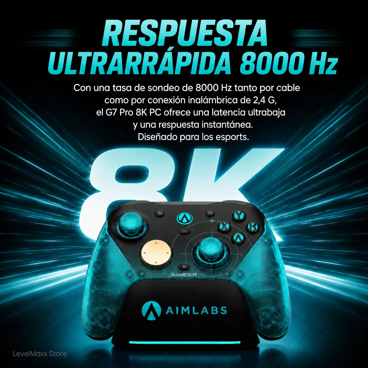 Фото Беспроводной геймпад GameSir G7 Pro 8K Aimlabs Edition для ПК, 8000 Гц частота опроса, Mag-Res ™   TMR Sticks Gen-2 №2