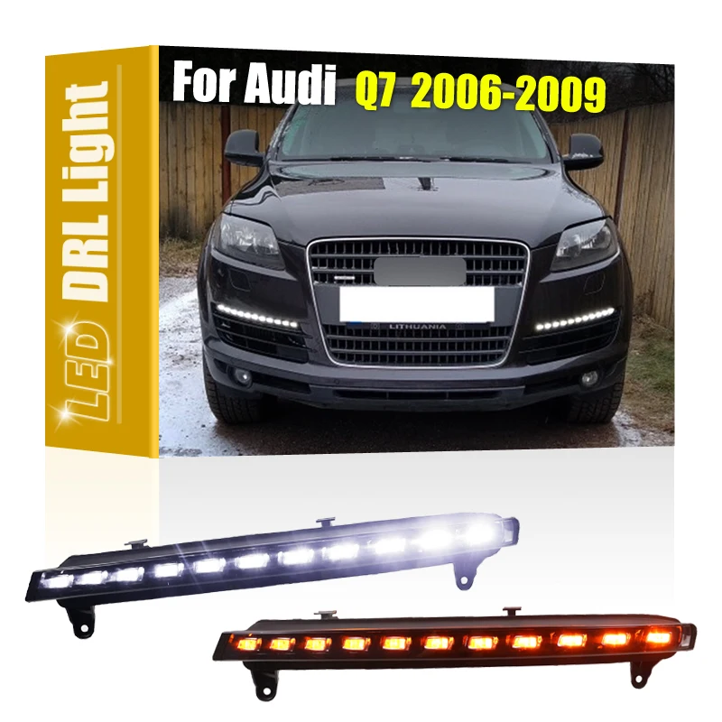 

Дневные ходовые огни в сборе со светодиодным индикатором поворота для Audi Q7 2006 2007 2008 2009, 2 шт.