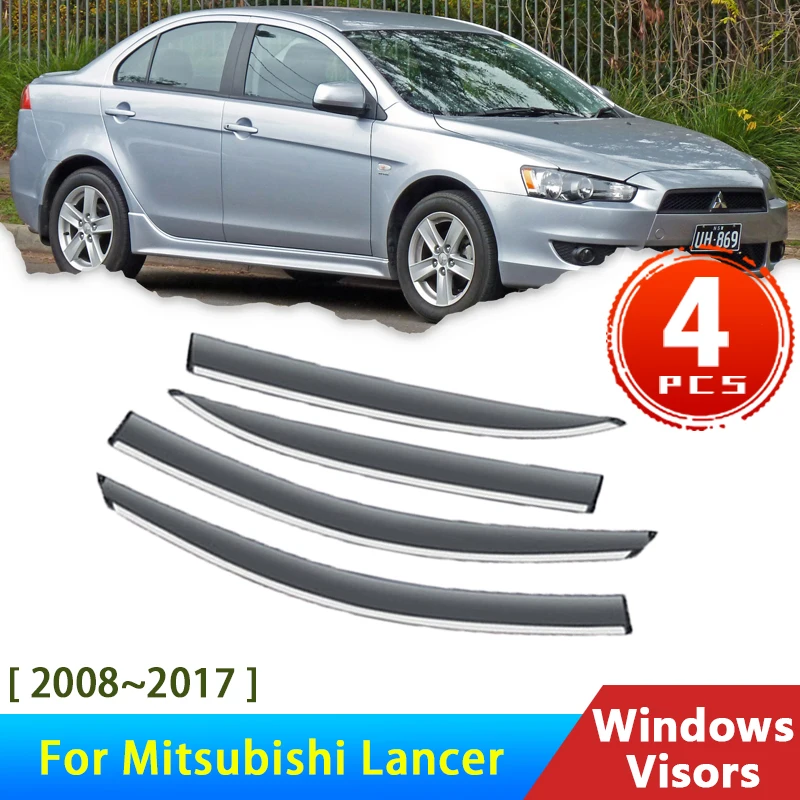 

Deflectors for Mitsubishi Lancer EX 2008~2017 Galant Fortis Acessories Car Windowa Visor Rain Eyebrow Guard Auto Protector Cover
