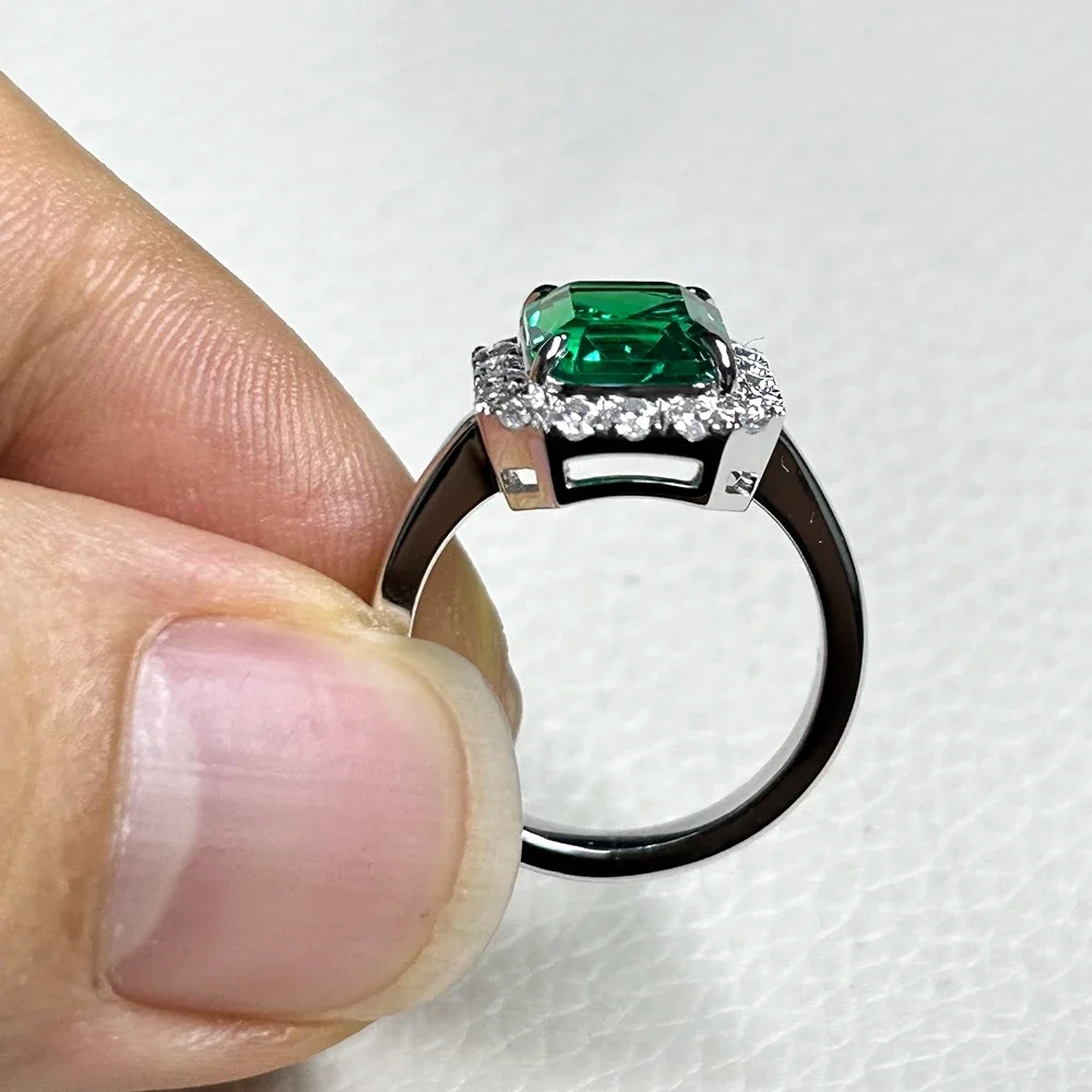 Кольцо Meisidian из белого золота с восьмиугольным камнем 10 к 4 карата