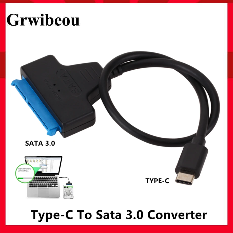 

USB 3.1 USB C to SATA Converter USB 3.1 Type-C Adapter Cable For 2.5" Hard Drive SSD SATA To TYPE C High Speed Hard Drive Cable