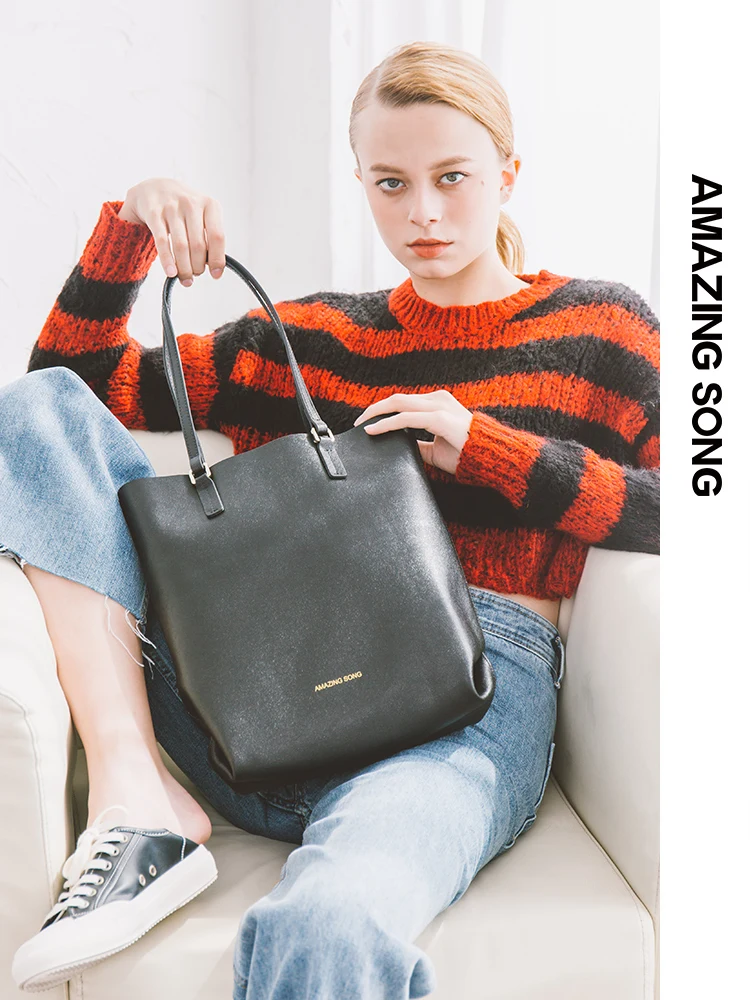 Amazing Song Casual Tote Bag With Inner Zipper Bag Large Capacity Shopping Bag Shoulder Document Laptop Bag