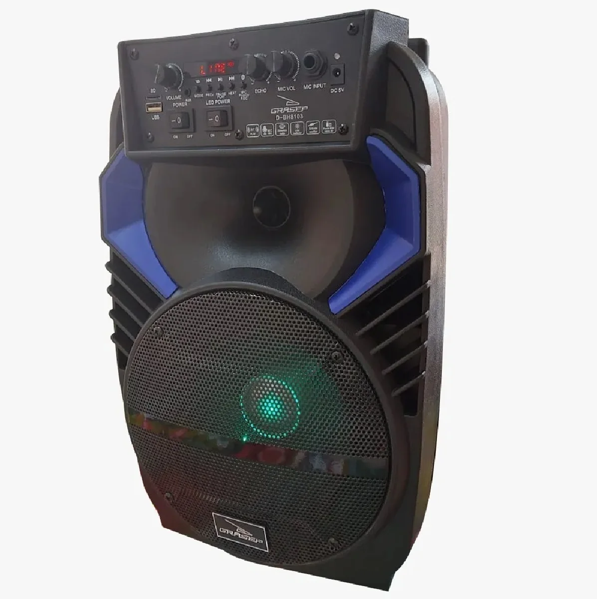 

Caixa Som Alto Falante 40W Microfone Rodas Aceita Tripé Led