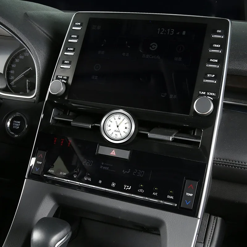 Фото Часы для Toyota Avalon, накладка на центральную консоль и воздуховод кондиционера, кварцевые часы, аксессуары для декора салона автомобиля №4