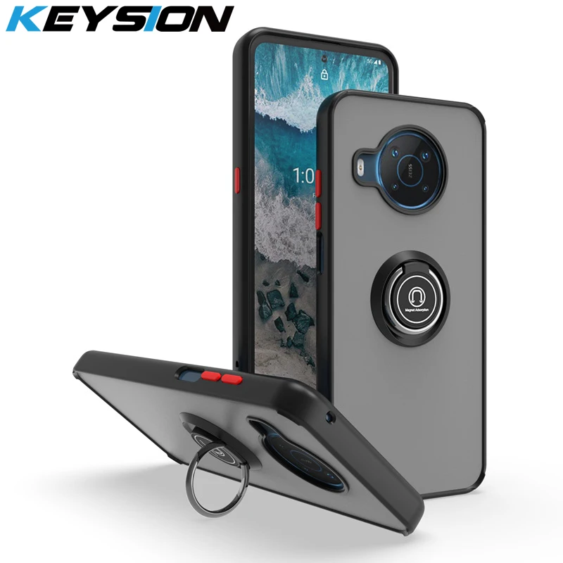 

Модный матовый чехол KEYSION для Nokia X100, силиконовый + прозрачный ПК с металлическим кольцом и подставкой, противоударный чехол для телефона NOKIA ...