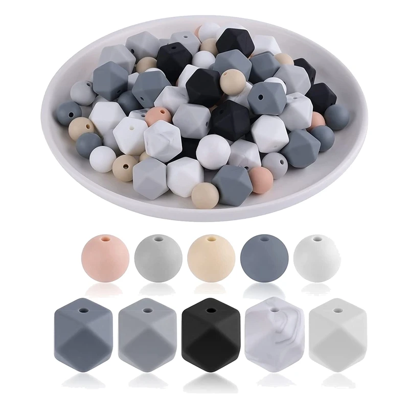 

100Pcs Silicone Beads Bulk Making Kit Multicolor Keychain Making Kit For Keychain Jewelry DIY Crafts Making