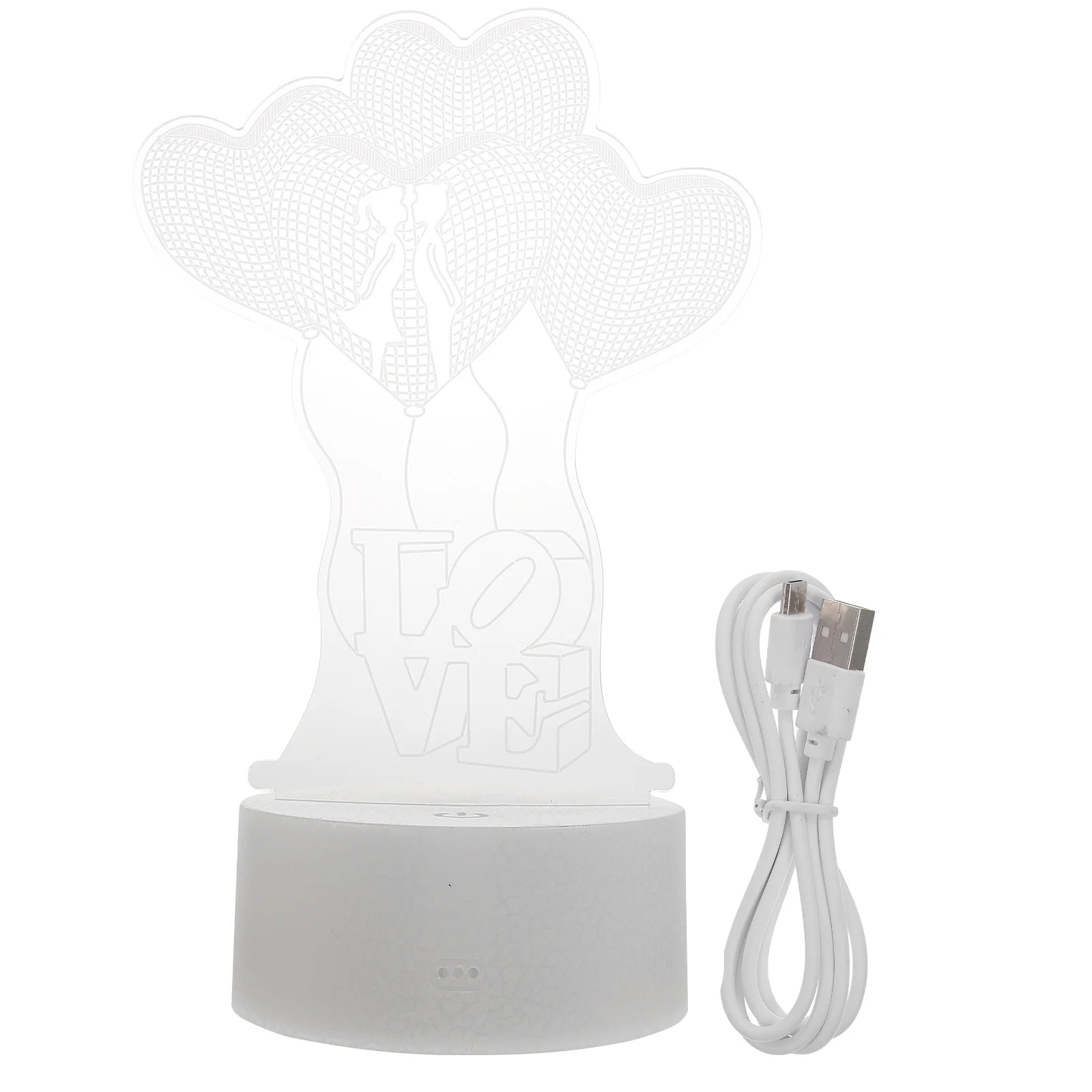 

Artistic Valentine 3D Vision Night Light Bedside Touch Control Night Lamp