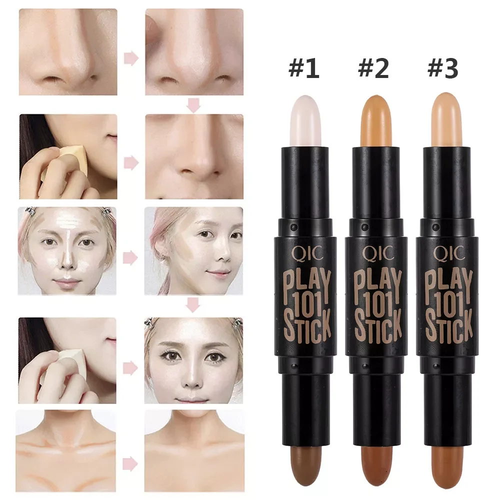 

New Lady Facial Highlight Foundation Base Contour Stick Beauty Make Up Face Powder Cream Shimmer Concealer Camouflage Pen Makeup
