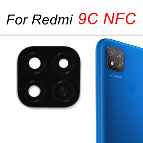 Стекло для задней камеры + рамка для Xiaomi Redmi 9 9A 9C 9T, стеклянная крышка объектива камеры + сменный держатель рамки для Redmi 9T 9C NFC