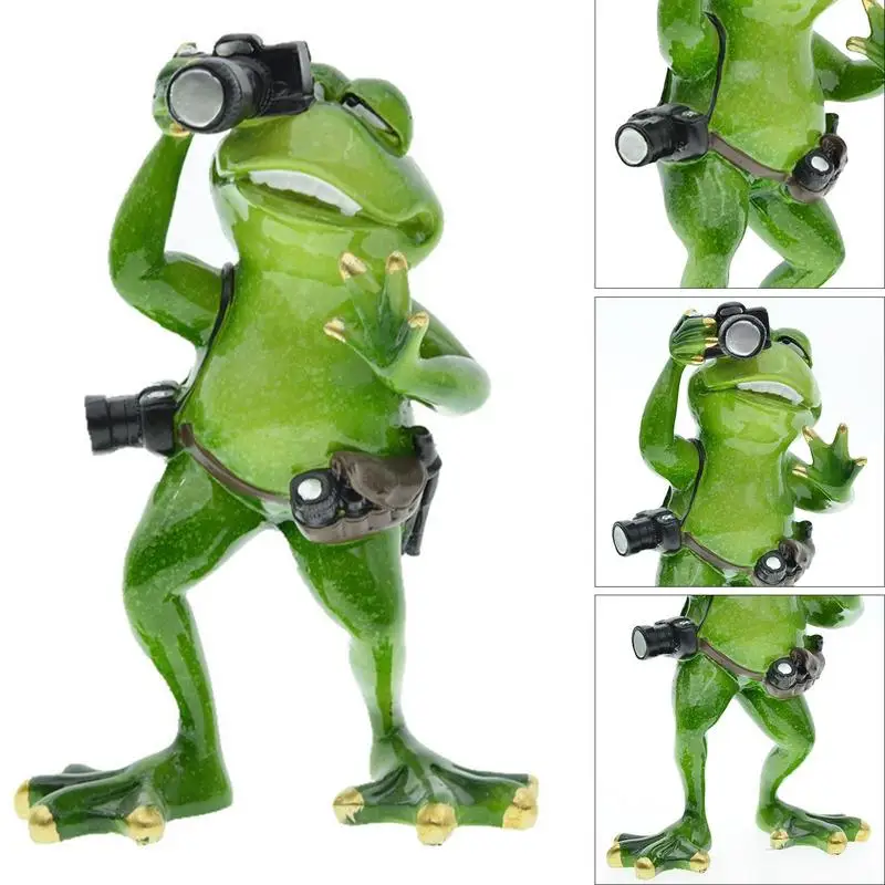 

Creative Garden Frog Decor Outdoor Statue Figurines Funny Cute Animal Sculptures Porch Outside Decorations For Yard Lawn