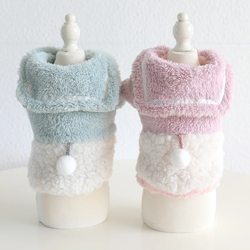 

Pure Color Dog Clothes Puppy Pet Cat Clothes Teddy Poodle Dog Clothes for Small Dog Autumn Winter Pet Clothes