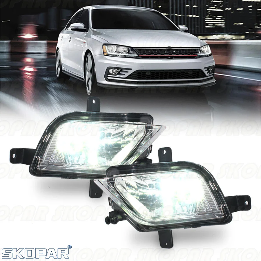 

Для VW Jetta GLI 2015 2016 2017 2018 автомобильные аксессуары 1 пара передних светодиодных противотуманных фар H8 5C7941699Q 5C7941700Q