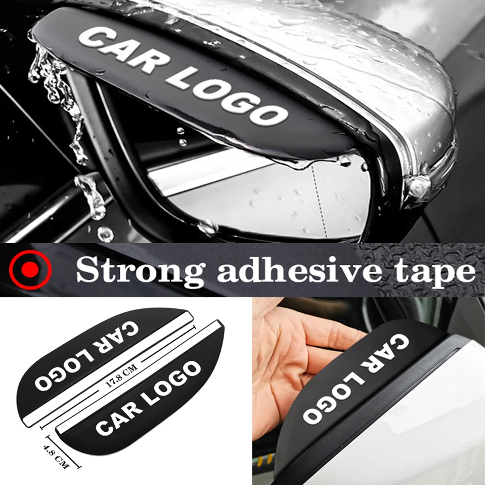 

2PCS PVC Car Rear View Mirror Rain Eyebrow Sunshade Snow Guard Shield Auto Sticker For Peugeot 3008 206 207 RCZ 208 408 508 5008