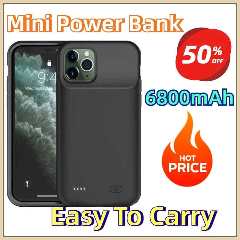 Фото Чехол-аккумулятор 6800 мАч для iPhone 15 Pro Max, 13, 14 Pro, 12 Mini, SE2, 3 №1