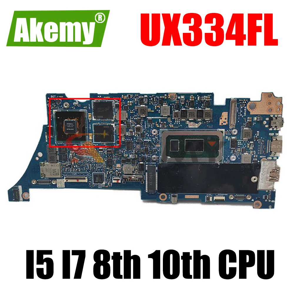 

UX334FL Laptop Motherboard for ASUS ZenBook 13 UX334FL UX434FAC Notebook Motherboard Mainboard I5 I7 8th 10th CPU 8GB 16GB RAM