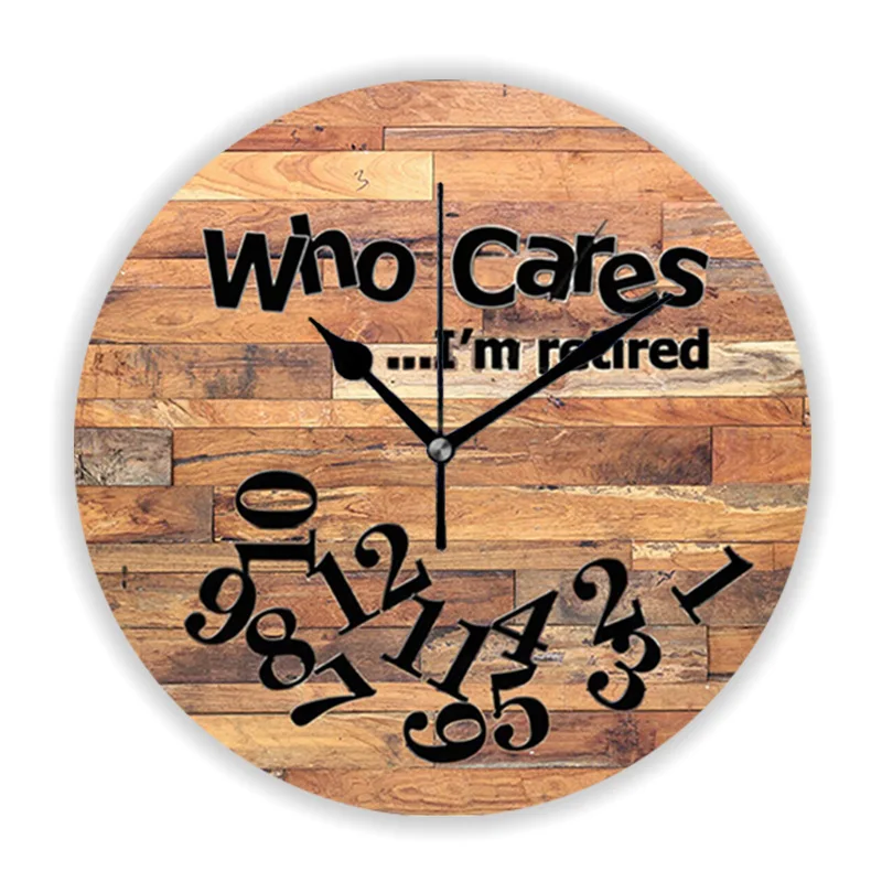 Novelty Whatever I'm Retired Rustic Wood Wall Clock for Farmhouse Wooden Plank Retirement Wall Watch Big Grandma Retirement Gift