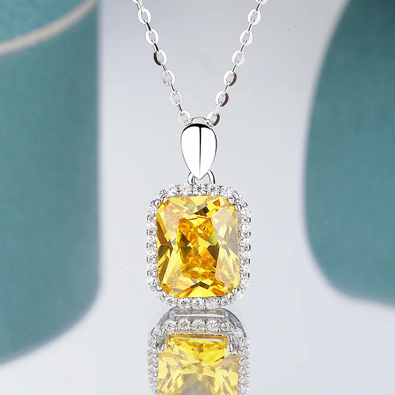 

Женское ожерелье из серебра 925 пробы с квадратным топазом