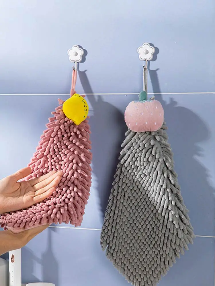 

Chenille Bathroom Towel Wipe Hand Towels Microfiber Hanging Wipes Cloth Fast Drying Water Absorption Wipes Kitchen Accessories