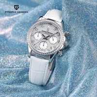 pagani design quartz watch for women chronograph ladies watch men sports waterproof leather fashion clock relogio feminino 2022