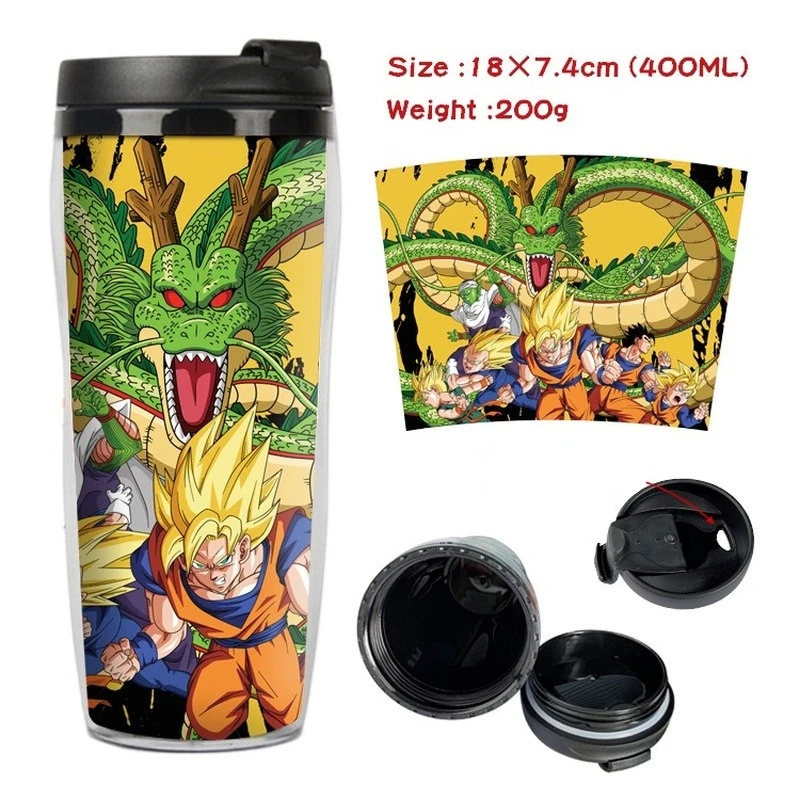 Anime Dragon Ball GoKu turtle creative water cup student portable household double-layer insulated plastic drinking cups toys