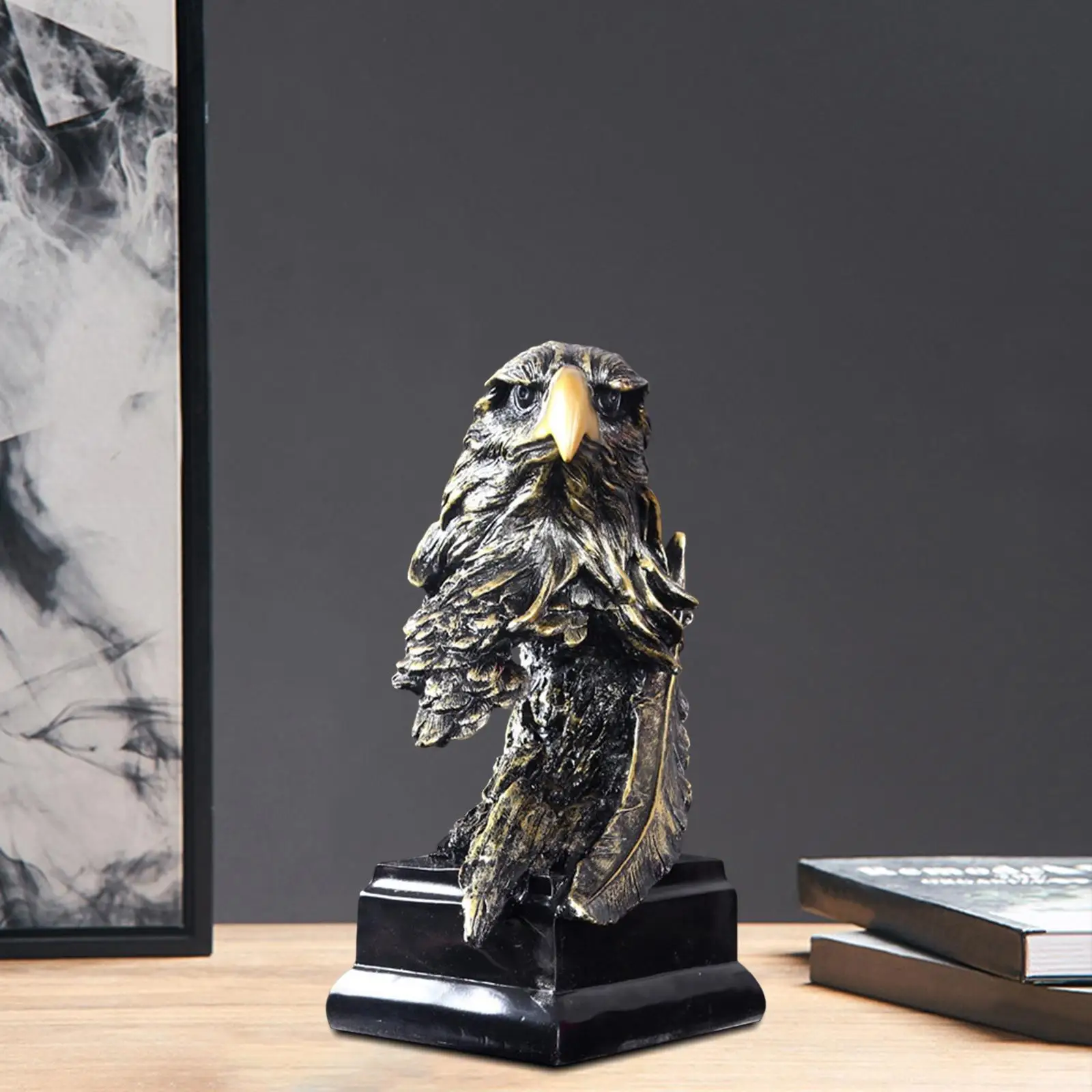 

Eagle Statue Bird Figurine Animal Sculpture Ornament for Bookshelf Bar