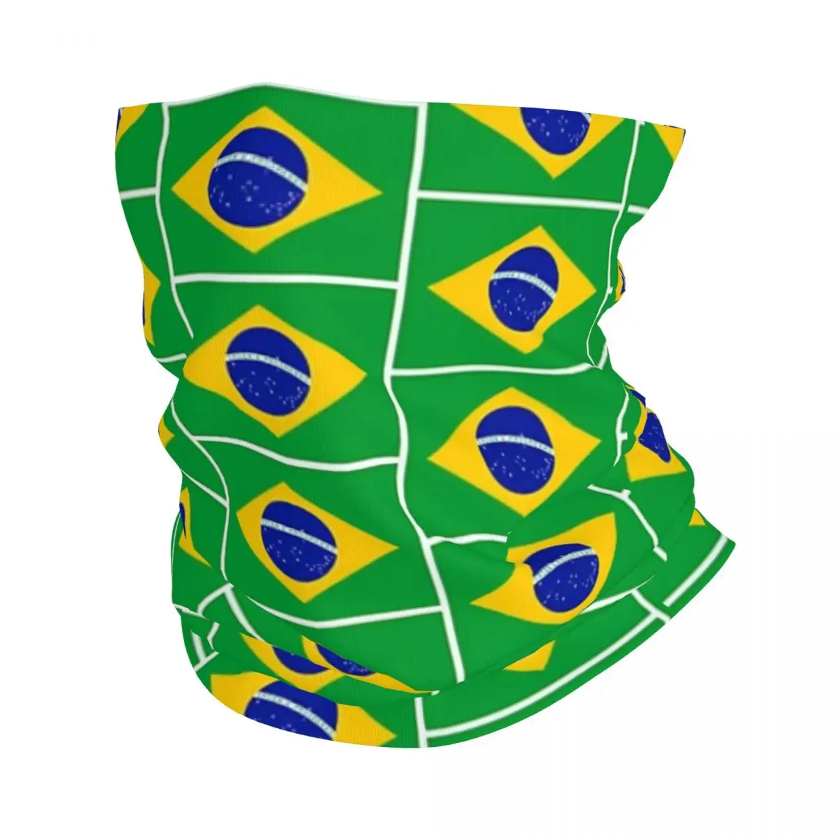 

Brazil National Flag Bandana Neck Cover Printed Mask Scarf Warm Headwear Riding For Men Women Adult Washable