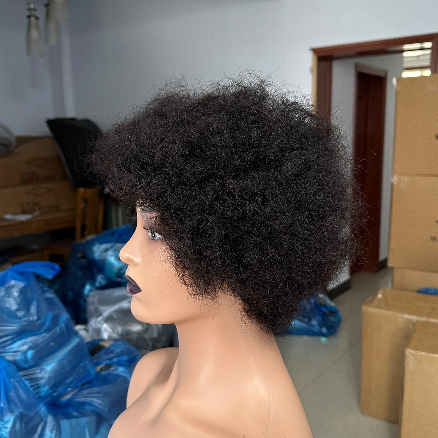 Афро-пуфстые Вьющиеся Парики Из Натуральных Волос Для Женщин Бразильские Волосы