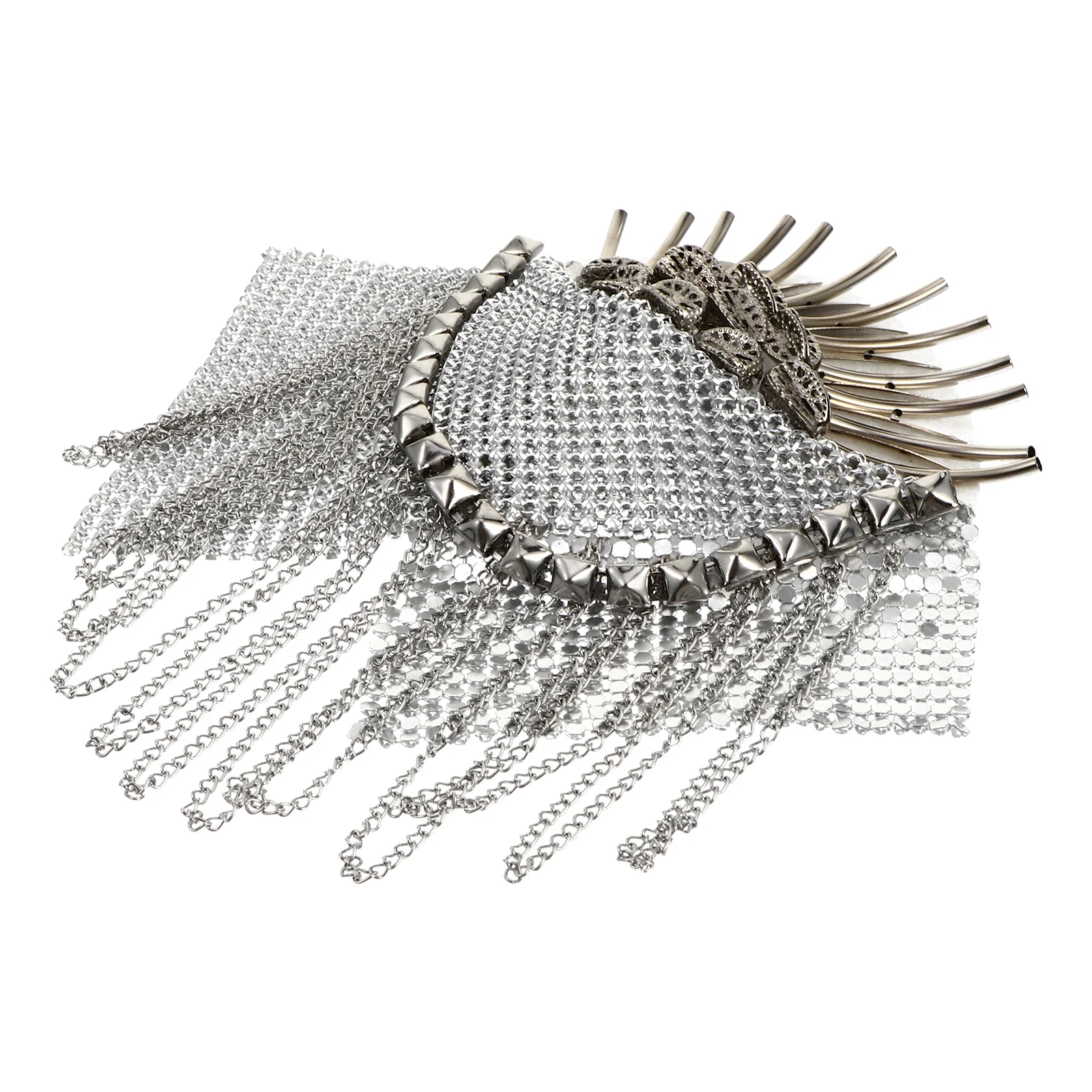 

1Pc Creative Tassel Brooch Shoulder Epaulet Suits Shoulder Badge (Silver)