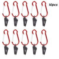 10pcs portable outdoor hiking camping tent awning windproof fixing clamp grip with carabiner hook plastic alligator clip