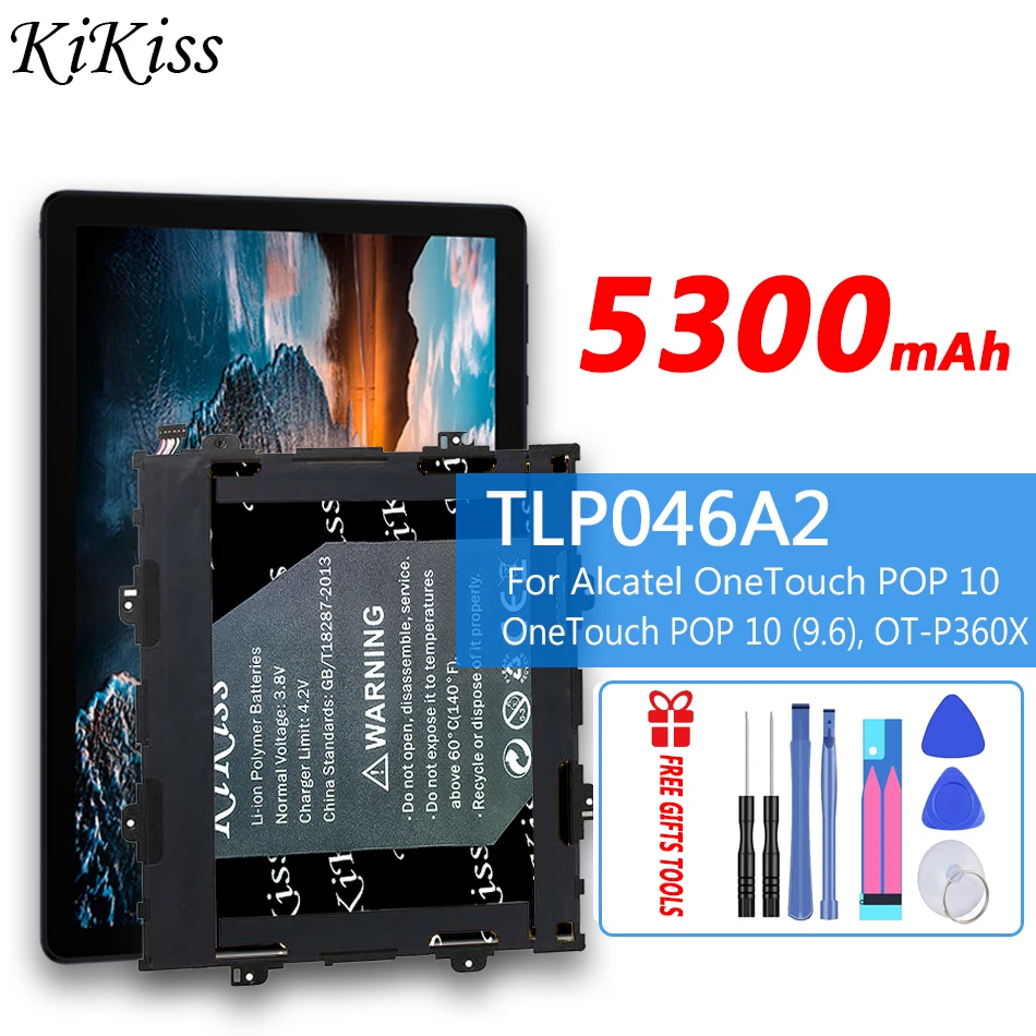 

Аккумулятор большой емкости 5300 мАч TLP046A2 для Alcatel OneTouch POP 10, One Touch POP 10 (9,6), OneTouch POP 10 9,6, стандартный планшет