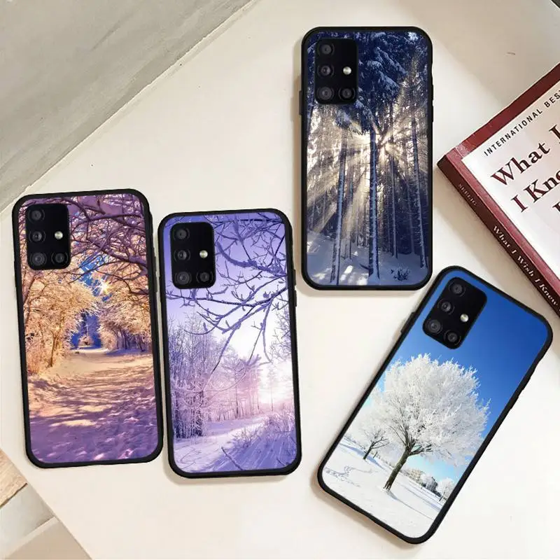 

Winter Light Snow white pattern Phone Case For Samsung galaxy A S note 10 12 20 32 40 50 51 52 70 71 72 21 fe s ultra plus