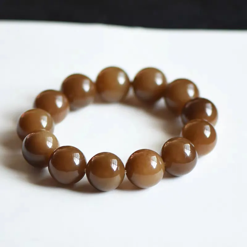 Синьцзян Хэтянь Коричневые нефритовые бусины Браслет с одним кольцом Циамо