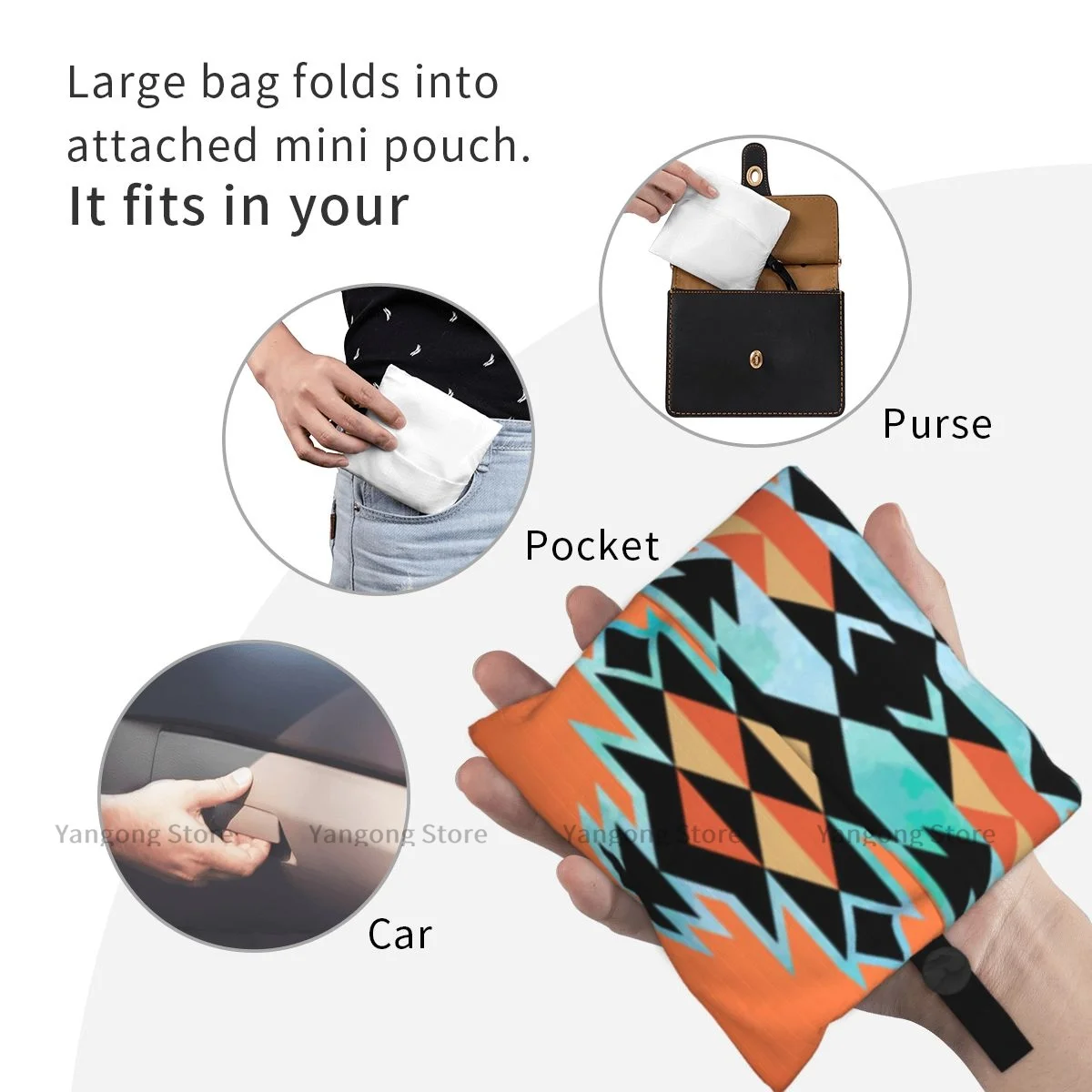 Складная сумка для покупок Navajo Aztec оригинальное индийское этническое