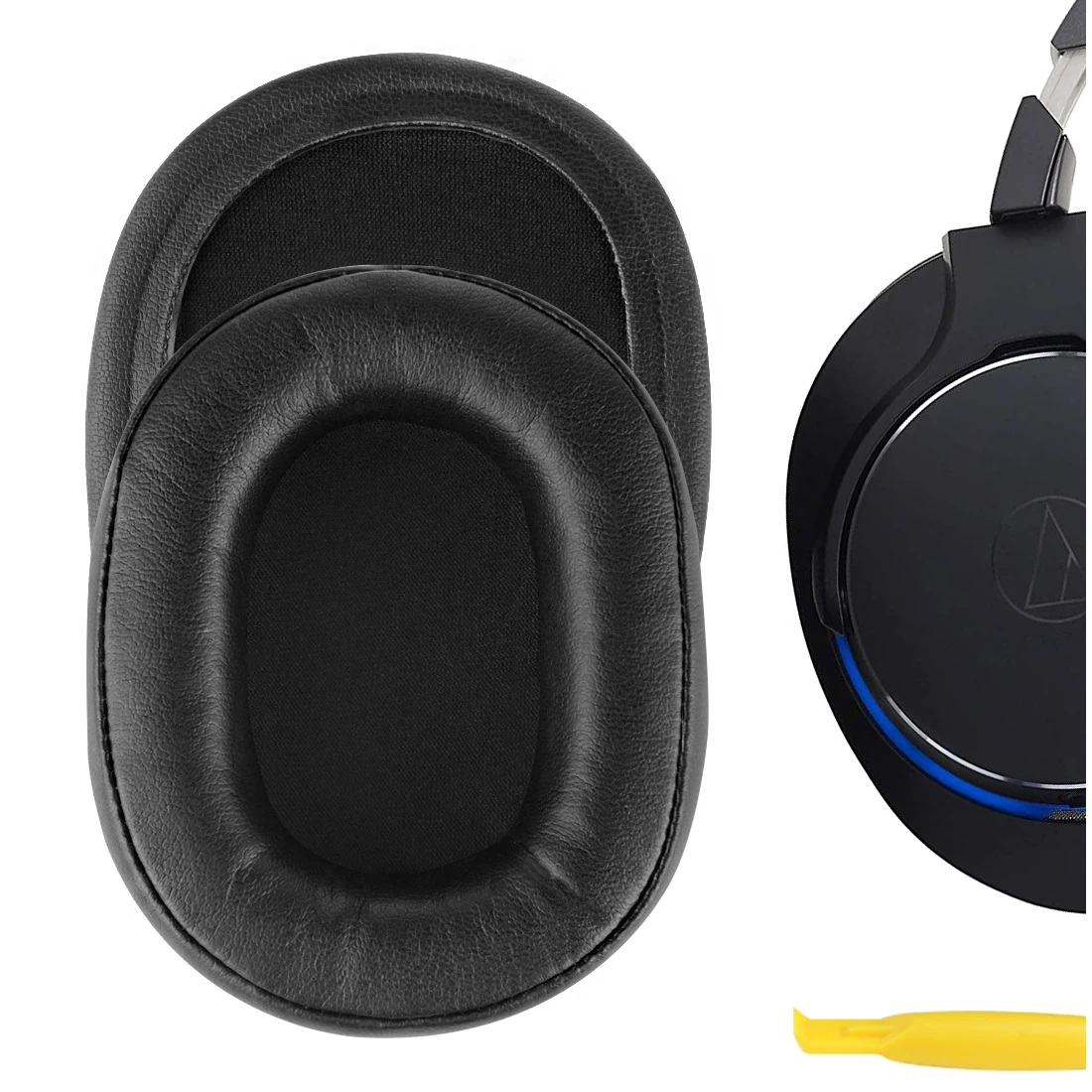 

Geekria Earpads for ATH-MSR7 MSR7NC MSR7BK Headset Replacement Headphones Protein Leather Ear Pads Cover Cushions Foam Earmuff