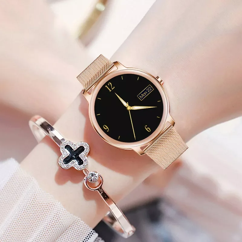 

For Xiaomi 2022 New Full circle touch screen Women smart watch Luxury steel Watch Band Fashion smartwatch Sport Activity tracker