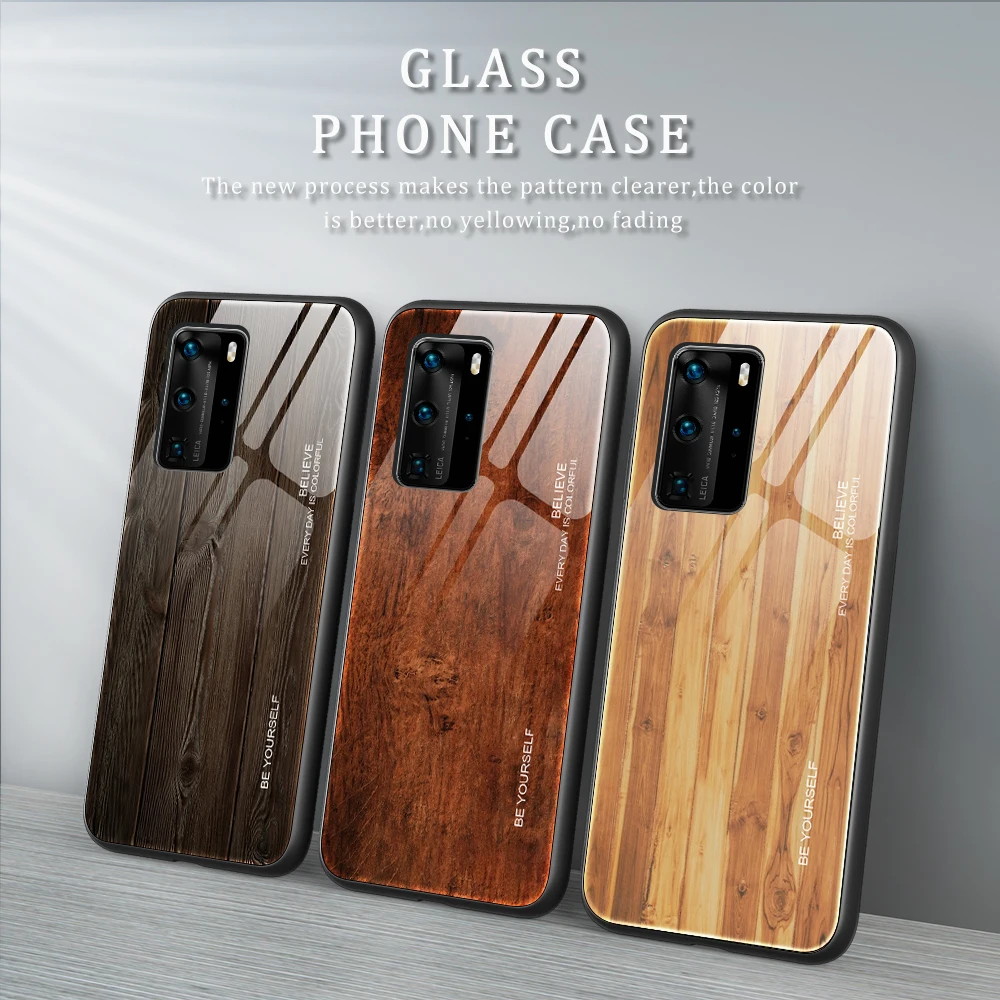 Чехол для мобильного телефона из закаленного стекла с деревянным узором для Huawei Mate 50 40Pro Mate30Lite 30Pro20Lite P50Pro P40Pro P40Lite P30Pro и других моделей.