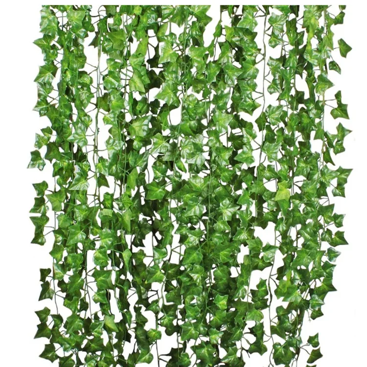 80/100pcs Leaf Artificial Ivy Leaf Garland Plants Vine Fake Foliage Flowers Creeper Green Ivy Wreath For Home Wedding Party Deco