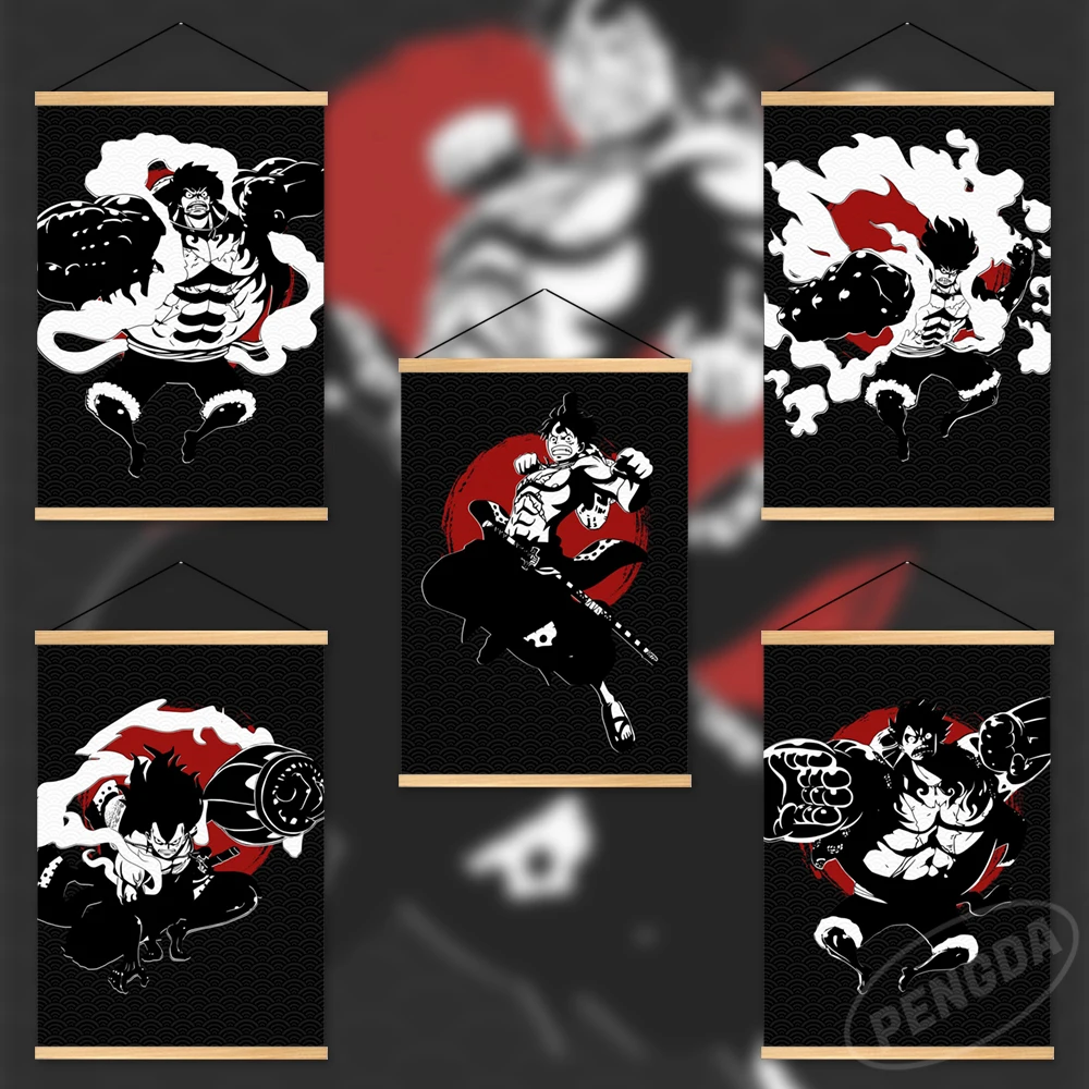 

Домашнее украшение, японское аниме, настенное изображение, цельная картина, деревянная подвеска, Луффи, рисунок, холст, постер для гостиной