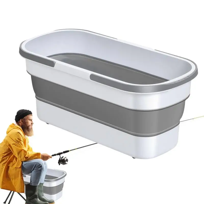 

Collapsible Mop Bucket Portable Washing Tub With Wheels Multifunctional Large Washing Tub And Laundry Basket For Camping And