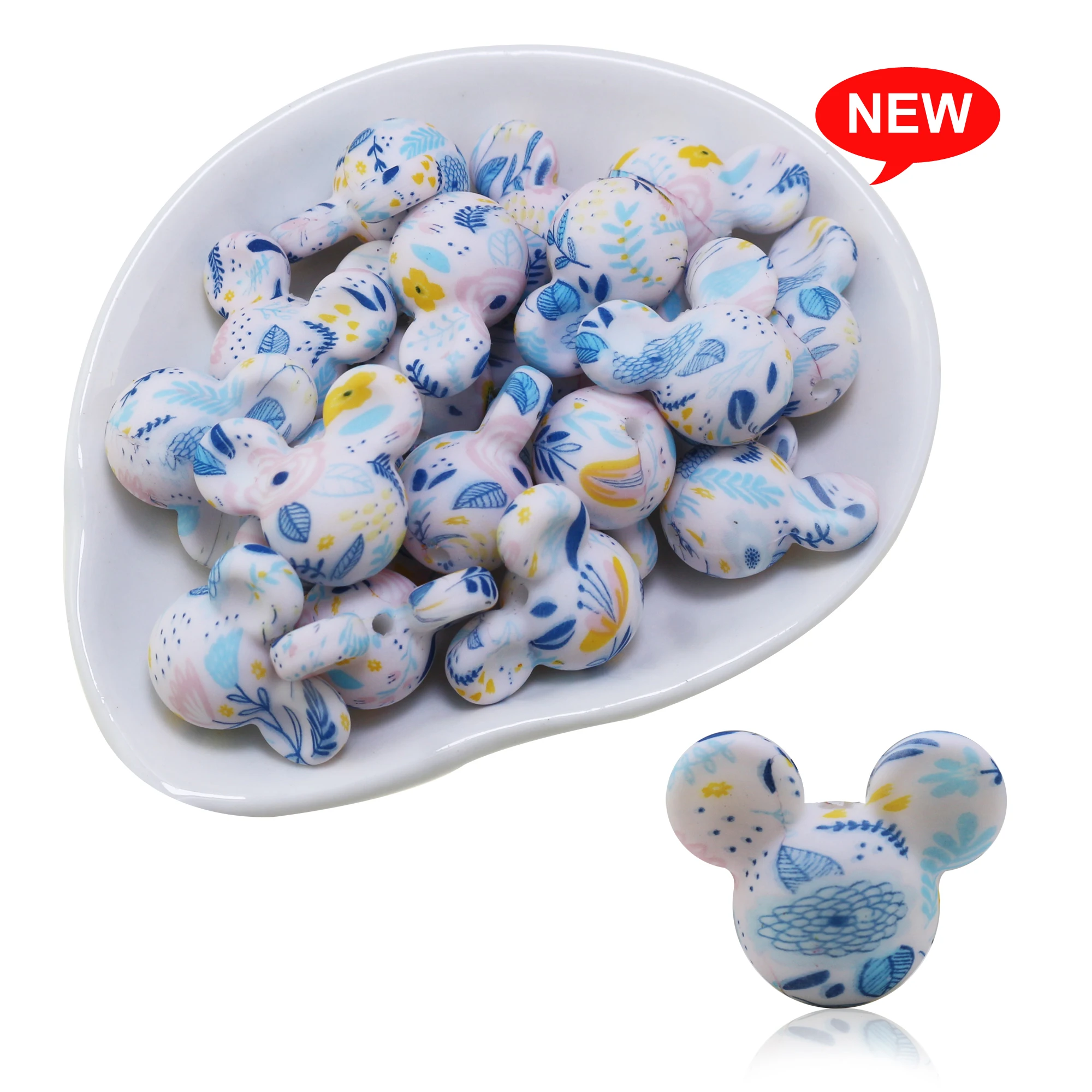 10 шт. силиконовые бусины с рисунком леопарда