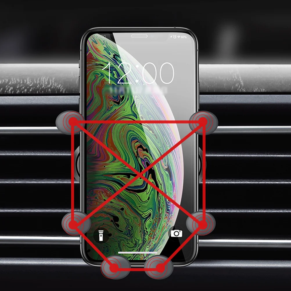 

Car Air Vent Gravity Holder Telescopic Rotatable Mount Bracket Navigation Stand (Black)