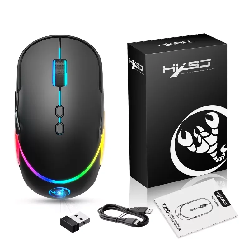 

Creative Rechargeable Wireless Mouse 2.4G USB Optical Gaming Mouse w/USB Receiver 3200dpi Ergonomic for Unisex Men Women H3CA