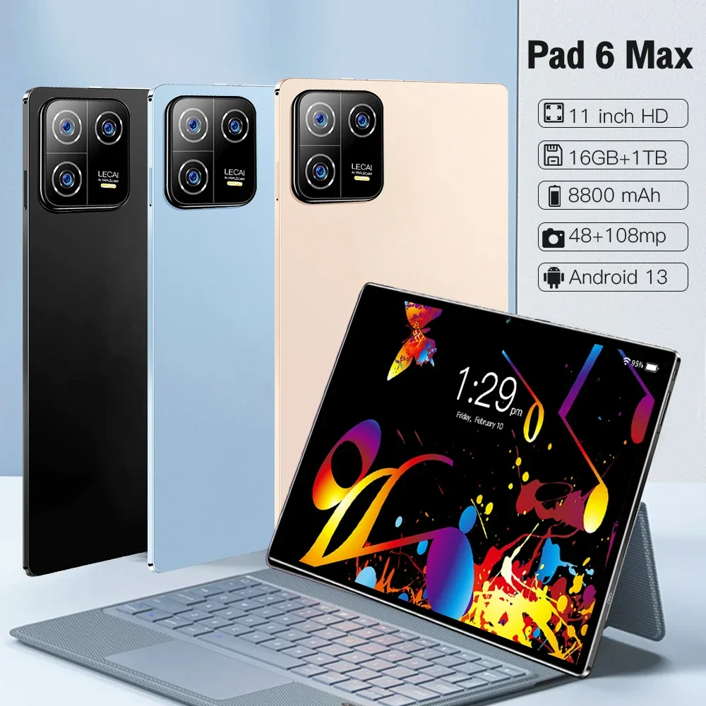 

2024 New Original Xioami Tablet Mi Pad 6 Max 16G+1TB Android13 PC Tablets 11.0inch 8800mAh PC Tablets Global 5G Dual SIM Card