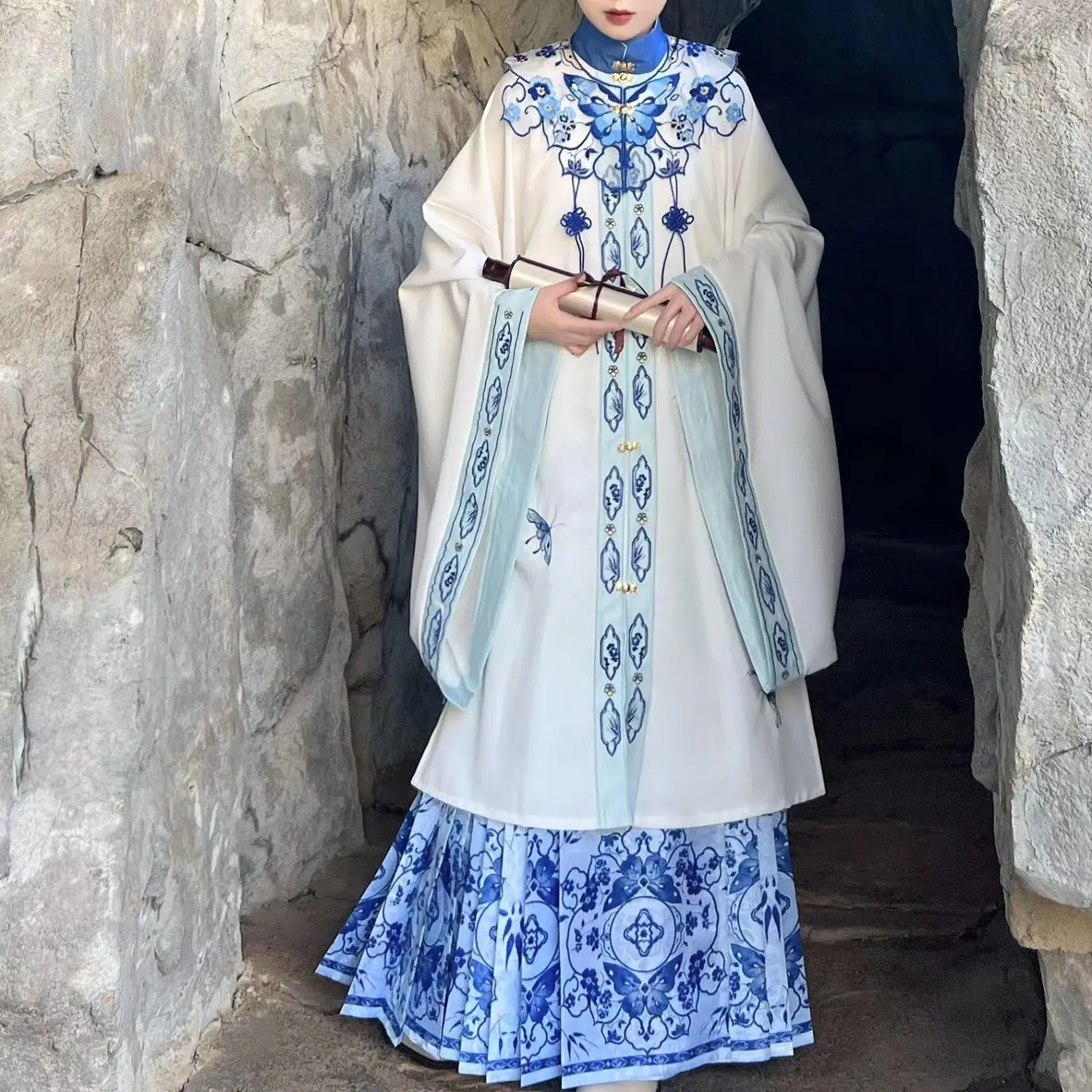 2024 китайская династия Мин ханьфу облако плечи стоячий воротник пальто с большим