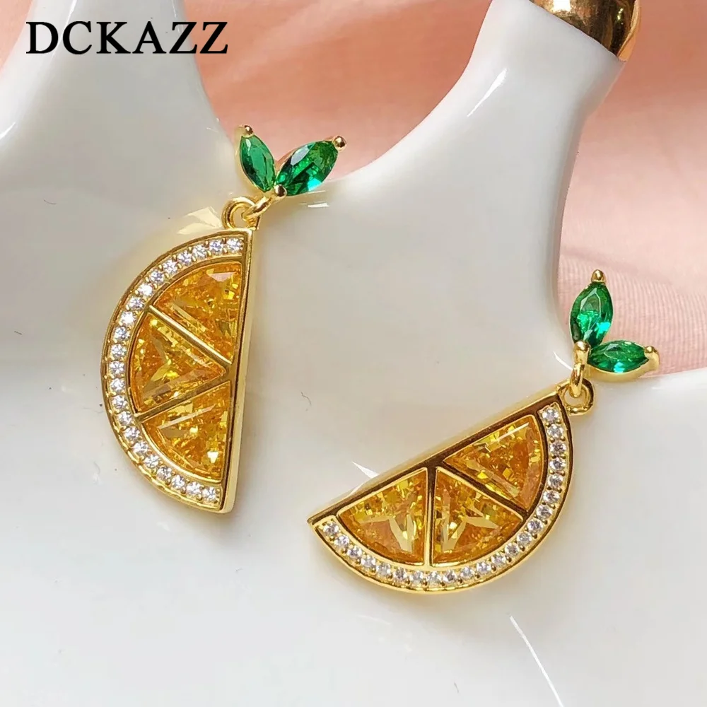 Летние Висячие Серьги С Лимоном Креативные Серебряные Серьги-капли В Форме