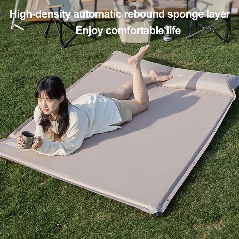 Самонадувающийся туристический коврик утолщенный надувной матрас спальный для 2