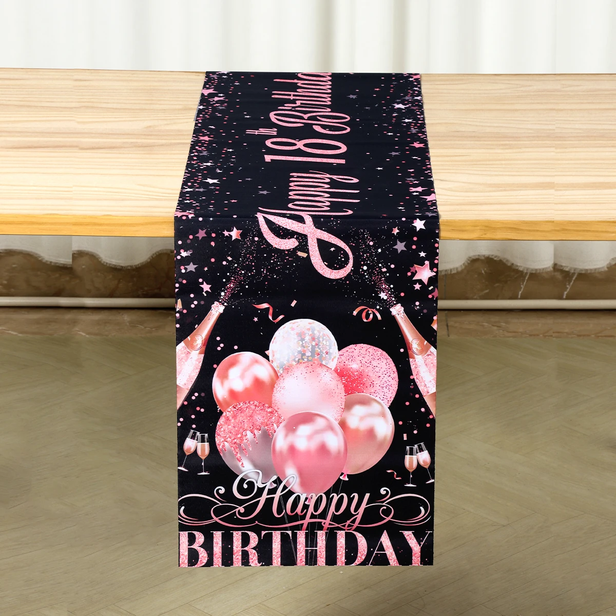 Настольная дорожка золотистая/черная украшение на день рождения 18/30/40/50 лет